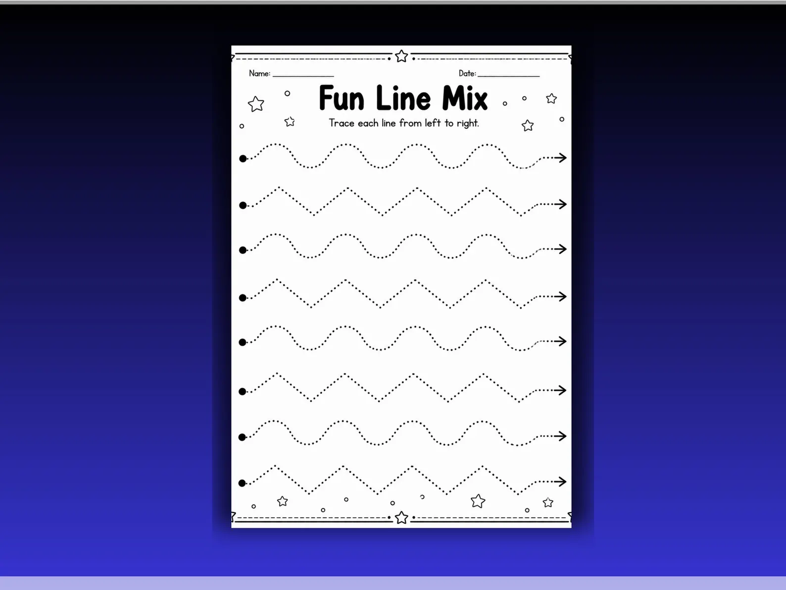 CuteLearner printable Tracing Lines Worksheets Bundle, Preschool Printable PDF, Kindergarten Curriculum Learning, Pre Handwriting, Digital Download — Tracing Wo — preview 5